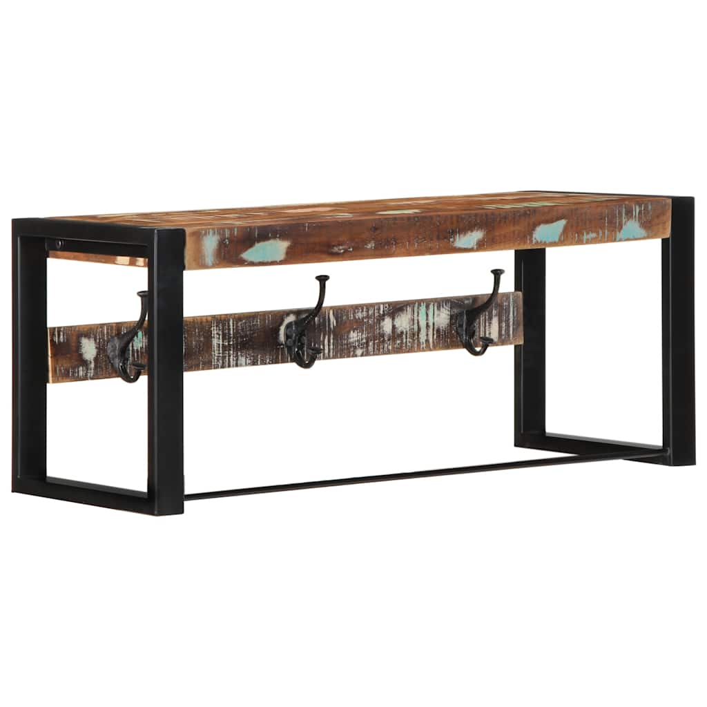 Coat Rack Multicolour 80x35x35 cm Solid Wood Reclaimed